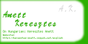 anett keresztes business card